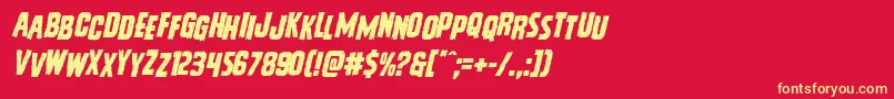 Vicioushungerstagital Font – Yellow Fonts on Red Background