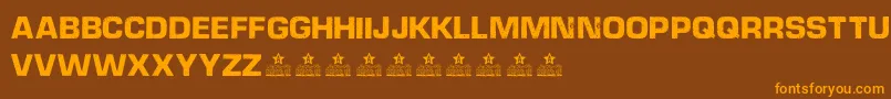 DieselpowerPersonalUse Font – Orange Fonts on Brown Background
