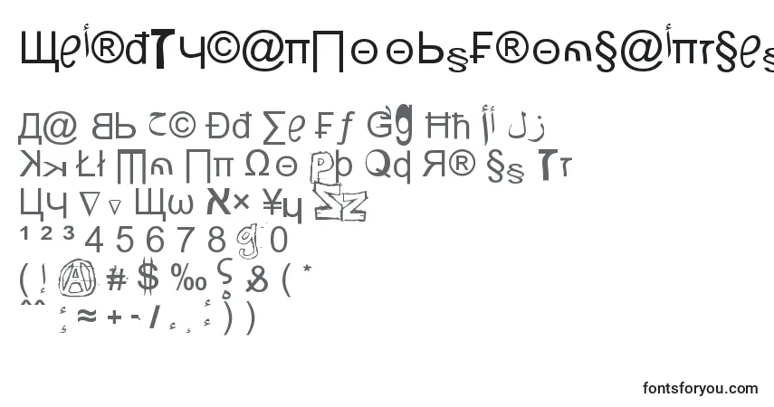 Fuente WeirdTucanNoobsFromSaintSeson - alfabeto, números, caracteres especiales