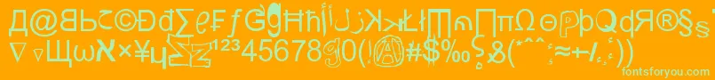 WeirdTucanNoobsFromSaintSeson Font – Green Fonts on Orange Background