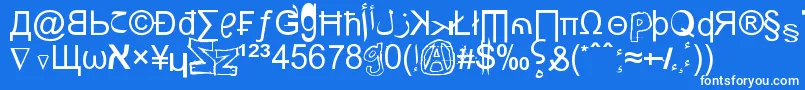 WeirdTucanNoobsFromSaintSeson Font – White Fonts on Blue Background