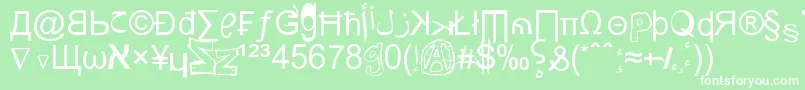 WeirdTucanNoobsFromSaintSeson Font – White Fonts on Green Background