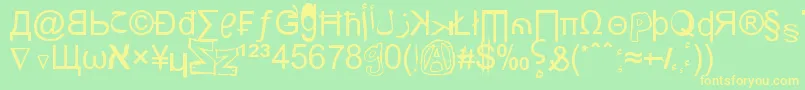 WeirdTucanNoobsFromSaintSeson Font – Yellow Fonts on Green Background