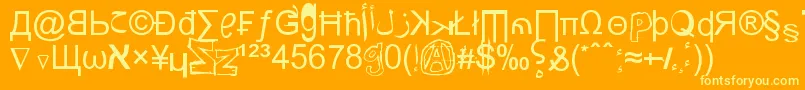 WeirdTucanNoobsFromSaintSeson Font – Yellow Fonts on Orange Background