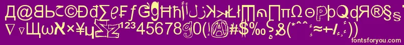 WeirdTucanNoobsFromSaintSeson Font – Yellow Fonts on Purple Background