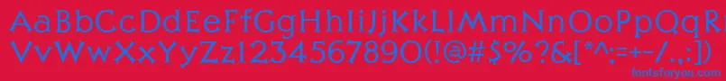 Julius Font – Blue Fonts on Red Background