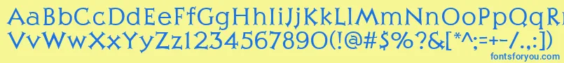 Julius Font – Blue Fonts on Yellow Background