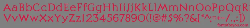 フォントJulius – 赤い文字の灰色の背景