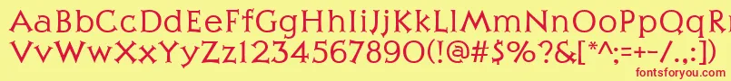 Julius Font – Red Fonts on Yellow Background