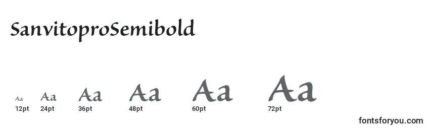 Размеры шрифта SanvitoproSemibold