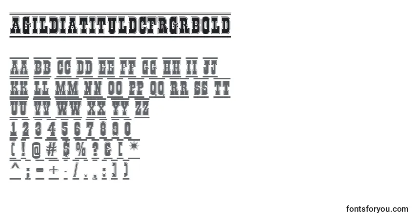 Fuente AGildiatituldcfrgrBold - alfabeto, números, caracteres especiales