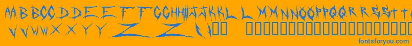 DeadbitchRegular Font – Blue Fonts on Orange Background