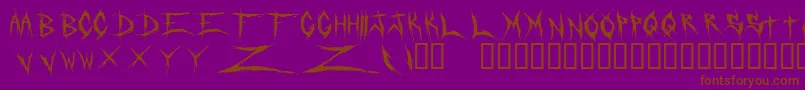 DeadbitchRegular-Schriftart – Braune Schriften auf violettem Hintergrund