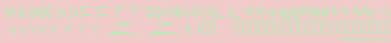 DeadbitchRegular Font – Green Fonts on Pink Background