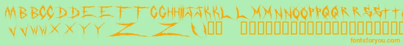 Шрифт DeadbitchRegular – оранжевые шрифты на зелёном фоне