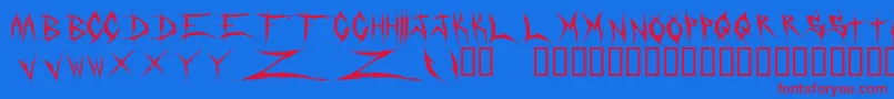 DeadbitchRegular Font – Red Fonts on Blue Background