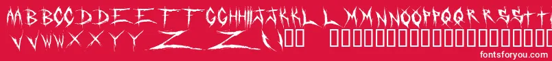 Шрифт DeadbitchRegular – белые шрифты на красном фоне