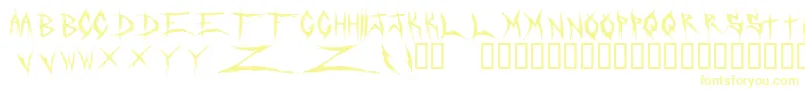 Шрифт DeadbitchRegular – жёлтые шрифты на белом фоне