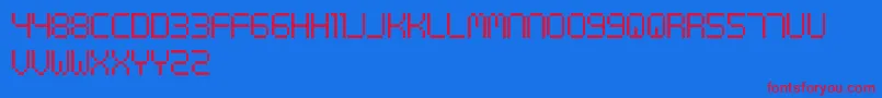 DigitalCognitiveFreePromo Font – Red Fonts on Blue Background