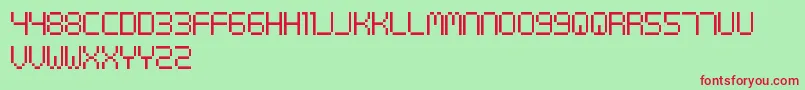 DigitalCognitiveFreePromo Font – Red Fonts on Green Background