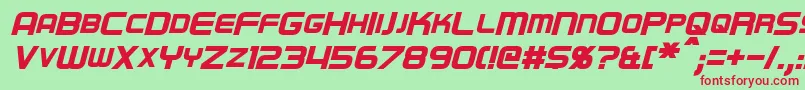 RegenBoldItalic Font – Red Fonts on Green Background