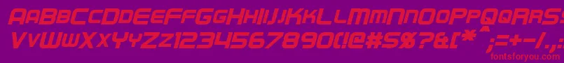 RegenBoldItalic Font – Red Fonts on Purple Background