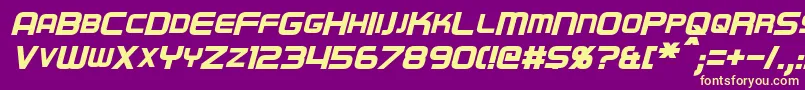 RegenBoldItalic-Schriftart – Gelbe Schriften auf violettem Hintergrund