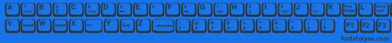 Police KeyTop – polices noires sur fond bleu