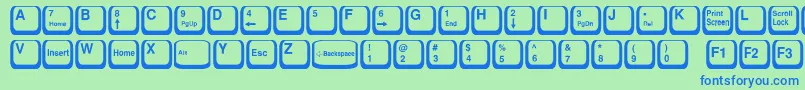 KeyTop Font – Blue Fonts on Green Background