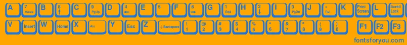 KeyTop Font – Blue Fonts on Orange Background