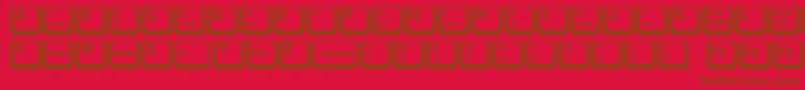 KeyTop-Schriftart – Braune Schriften auf rotem Hintergrund