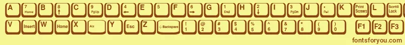 KeyTop Font – Brown Fonts on Yellow Background