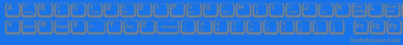 fuente KeyTop – Fuentes Grises Sobre Fondo Azul