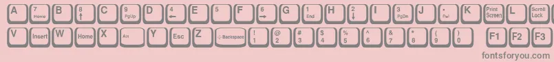 KeyTop-Schriftart – Graue Schriften auf rosa Hintergrund