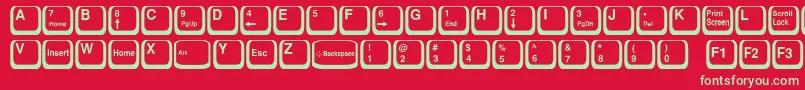 KeyTop Font – Green Fonts on Red Background
