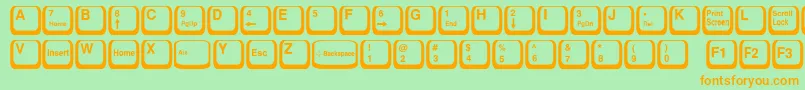 KeyTop Font – Orange Fonts on Green Background