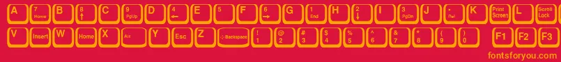 KeyTop Font – Orange Fonts on Red Background