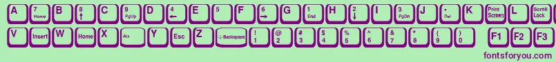 fuente KeyTop – Fuentes Moradas Sobre Fondo Verde