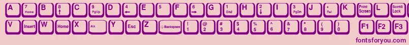 Police KeyTop – polices violettes sur fond rose