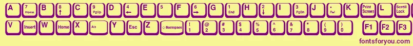 KeyTop Font – Purple Fonts on Yellow Background
