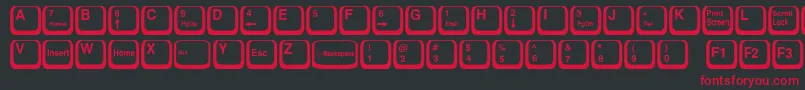 Czcionka KeyTop – czerwone czcionki na czarnym tle