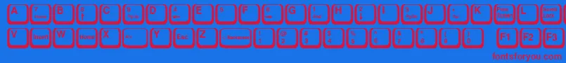 KeyTop-Schriftart – Rote Schriften auf blauem Hintergrund