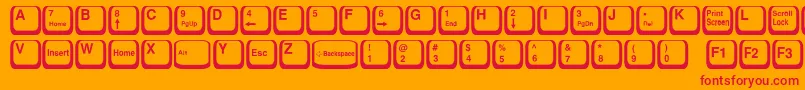 Czcionka KeyTop – czerwone czcionki na pomarańczowym tle