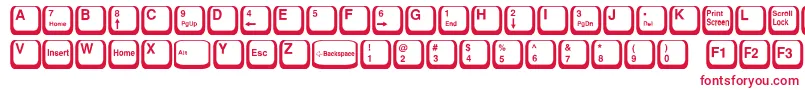 KeyTop-fontti – punaiset fontit valkoisella taustalla