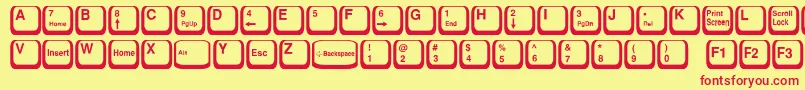 KeyTop Font – Red Fonts on Yellow Background