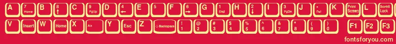 KeyTop Font – Yellow Fonts on Red Background