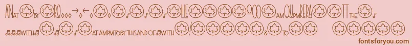 Fonte TheraSymbolsandligatures2 – fontes marrons em um fundo rosa