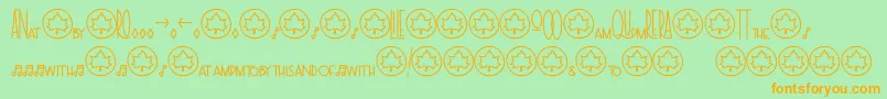 Шрифт TheraSymbolsandligatures2 – оранжевые шрифты на зелёном фоне