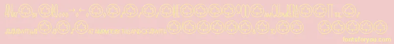TheraSymbolsandligatures2-Schriftart – Gelbe Schriften auf rosa Hintergrund