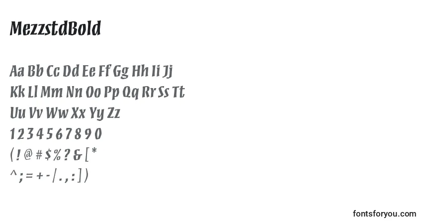 Czcionka MezzstdBold – alfabet, cyfry, specjalne znaki